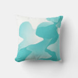 Cool Aqua Blue Watercolor Art Abstract Pillow