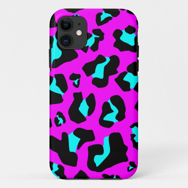 Cool Aqua/Pink Leopard Print - iPhone 5 Case (Back)