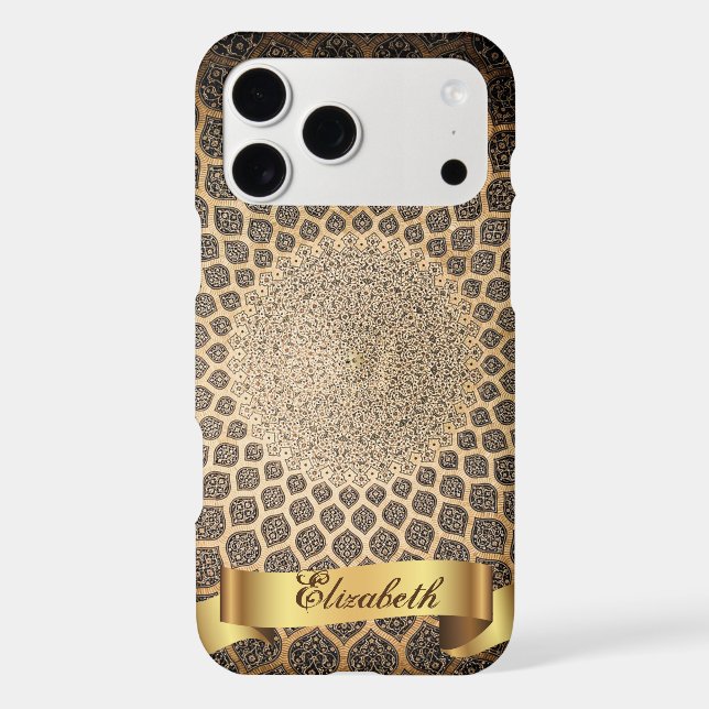 Cool Arabesque,Gold -Personalized Case-Mate iPhone Case (Back)