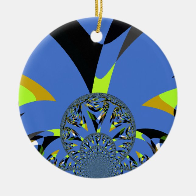 Cool Arches with Fractal Spheres Art Design Ceramic Ornament (Front)