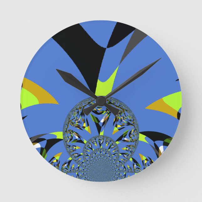 Cool Arches with Fractal Spheres Art Design Round Clock (Front)