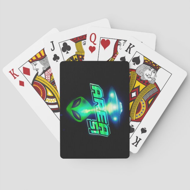 Cool Area 51 Alien Spaceship Poker Cards (Back)