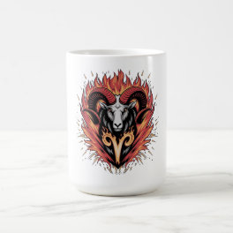 Cool Aries on fire Zodiac Astology design Coffee Mug
