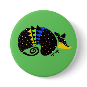 Cool  ARMADILLO- Endangered animal graphic Button