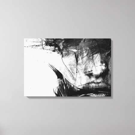 Cool Art Abstract Black White Face Woman Canvas Print