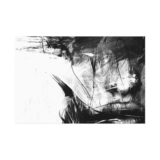 Cool Art Abstract Black White Face Woman Canvas Print