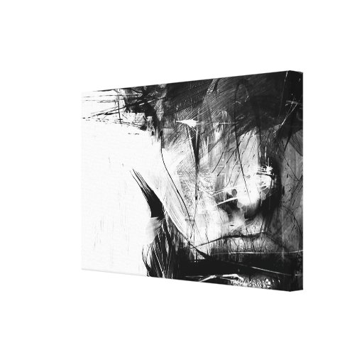 Cool Art Abstract Black White Face Woman Canvas Print | Zazzle