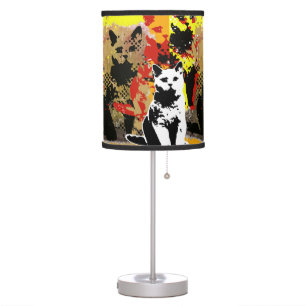 cool art cats pattern table lamp