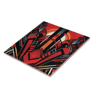 Cool art deco style  ceramic tile