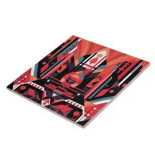 Cool art deco style  ceramic tile