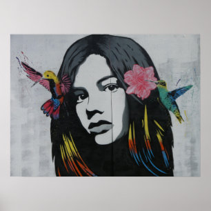 Cool art drawing painting woman lady modern art poster