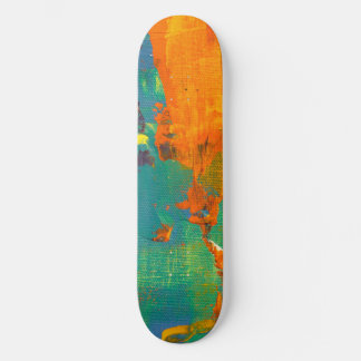 Cool Art Green Orange Painted Skateboard