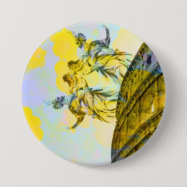 Cool art of Rome elements in trendy way Button (Front)