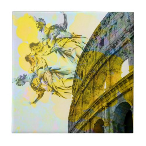 Cool art of Rome elements in trendy way Ceramic Tile