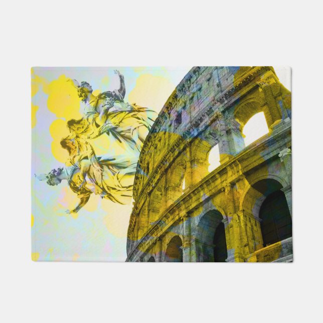 Cool art of Rome elements in trendy way Doormat (Front)