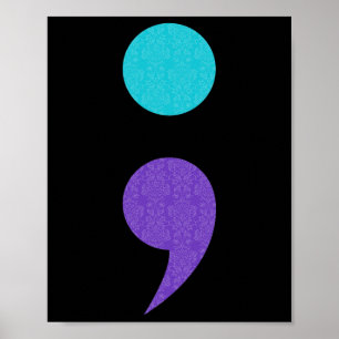 Cool Art Of Semicolon Sign For Suicide Prevention