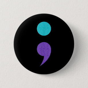 Cool Art Of Semicolon Sign For Suicide Prevention Button