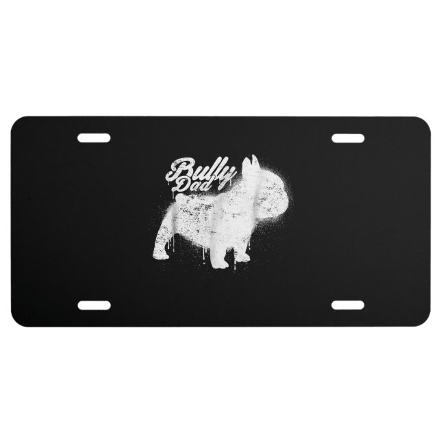 cool art painting french bulldog frenchie gift license plate (Front)