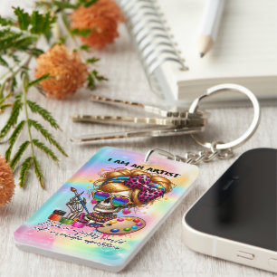 Cool Artist skeleton word art Keychain