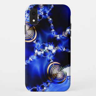 Cool Artistic Blue Pattern With Some Bling! iPhone XR Case