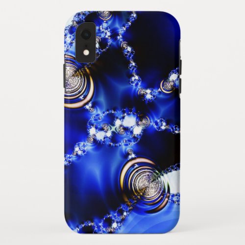 Cool Artistic Blue Pattern With Some Bling iPhone XR Case