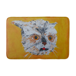 Cool Artistic Cat Face Bath Mat! Mat
