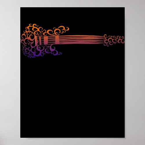 Cool Artistic Electric Guitar Design Guitar  Poster