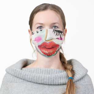 Cool Artistic Nose Mouth Fun Funny Colorful Quirky Adult Cloth Face Mask