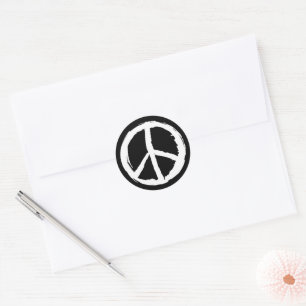cool artistic PEACE SIGN Classic Round Sticker