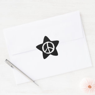 cool artistic PEACE SIGN Star Sticker
