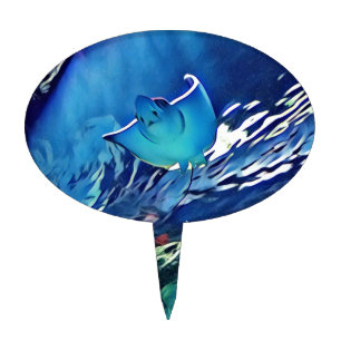Cool Artistic Underside of Stingray Cake Topper
