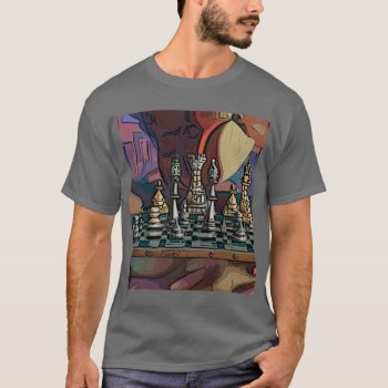 Cool Artsy Chess Game Pieces Abstract Art T-shirt by naturesmiles at Zazzle