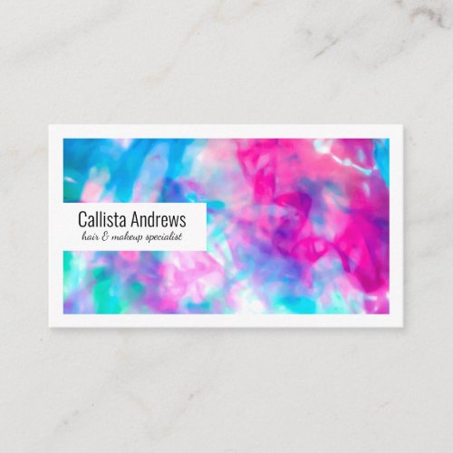 Cool Artsy Girly Purple Pink Blue Tie Dye Pattern Business Card