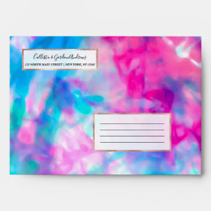 Cool Artsy Girly Purple Pink Blue Tie Dye Pattern Envelope