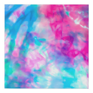 Cool Artsy Girly Purple Pink Blue Tie Dye Pattern Faux Canvas Print