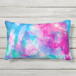 Cool Artsy Girly Purple Pink Blue Tie Dye Pattern Lumbar Pillow<br><div class="desc">This modern and cool design is perfect for the summer months. It features an artsy, trendy, and modern pink, blue, and teal green tie-tye pattern on a simple white background. It's fashionable, fun, and unique! ***IMPORTANT DESIGN NOTE: For any custom design request such as matching product requests, color changes, placement...</div>