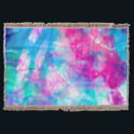 Cool Artsy Girly Purple Pink Blue Tie Dye Pattern Throw Blanket<br><div class="desc">This modern and cool design is perfect for the summer months. It features an artsy, trendy, and modern pink, blue, and teal green tie-tye pattern on a simple white background. It's fashionable, fun, and unique! ***IMPORTANT DESIGN NOTE: For any custom design request such as matching product requests, color changes, placement...</div>