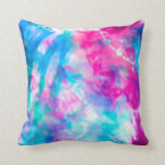 Cool Artsy Girly Purple Pink Blue Tie Dye Pattern Throw Pillow<br><div class="desc">This modern and cool design is perfect for the summer months. It features an artsy, trendy, and modern pink, blue, and teal green tie-tye pattern on a simple white background. It's fashionable, fun, and unique! ***IMPORTANT DESIGN NOTE: For any custom design request such as matching product requests, color changes, placement...</div>