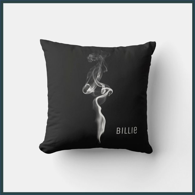 Cool Artsy Modern Black and Gray Smoke Throw Pillow (Creator Uploaded)