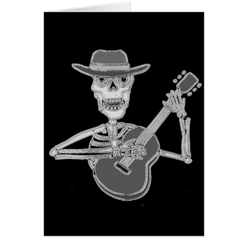 Cool Artsy Skeleton Playing Guitar