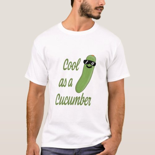 Cool as a Cucumber Cute Cucumber Cartoon T_Shirt