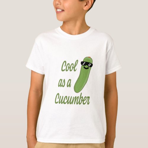 Cool as a Cucumber Cute Cucumber Cartoon T_Shirt