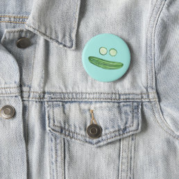 Cool as a Cucumber Funny Watercolor Button