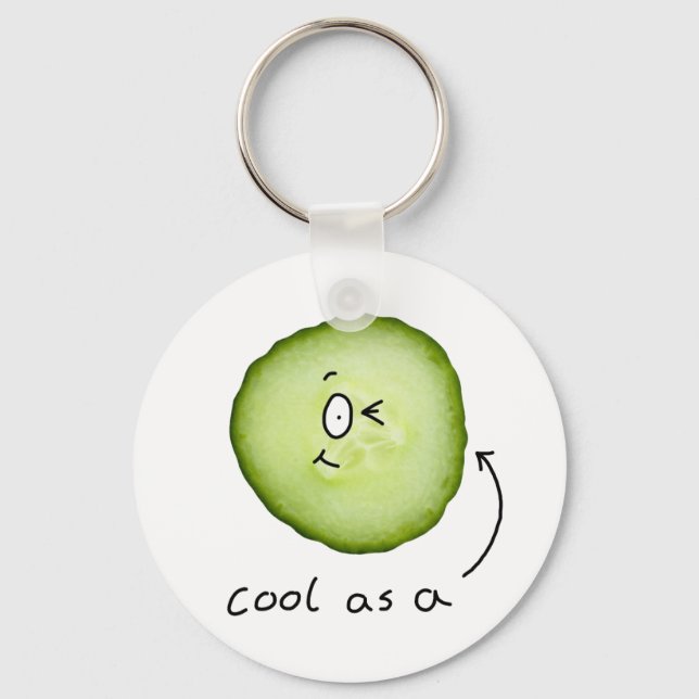 cool as a cucumber key chain (Front)