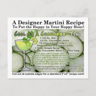 Cool As A Cucumber Martini Recipe Postcard