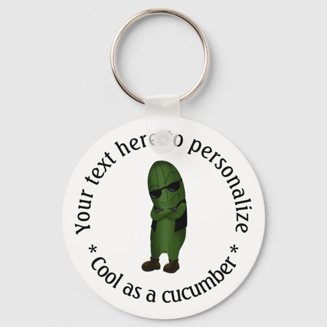 Cool As A Cucumber Personalized Keychain (Front)