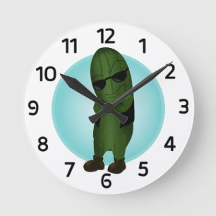 Cool As A Cucumber Round Clock
