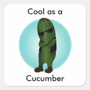 Cool As A Cucumber Square Sticker