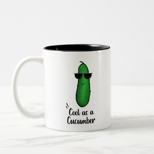 COOL AS A CUCUMBER Two-Tone COFFEE MUG (Left)