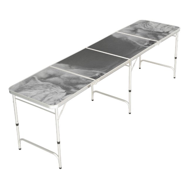 Cool Ash Gray Abstract Art Pong Table (Angled)